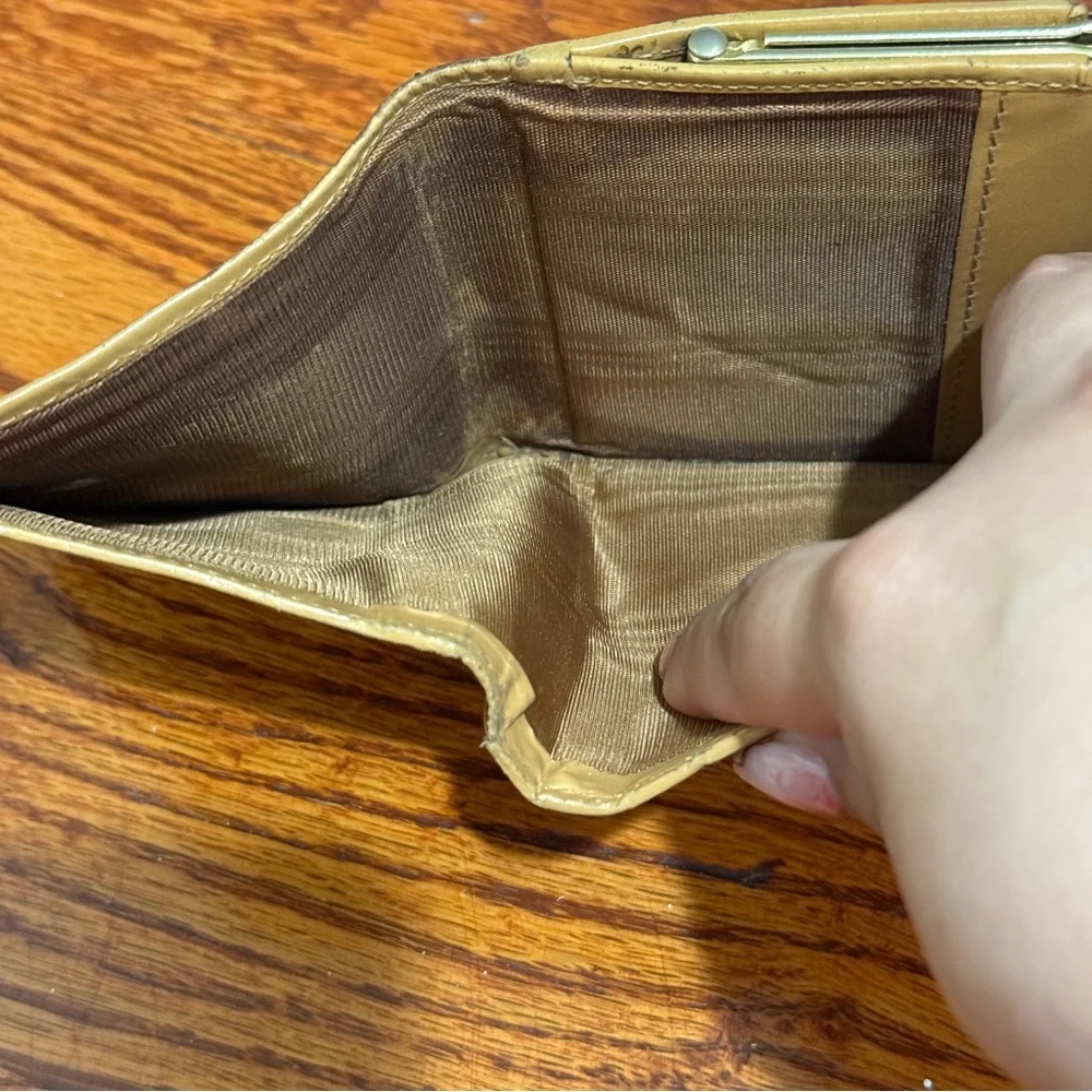 Celine Tan and Brown Logo Kiss Lock Wallet - Picture 9 of 12